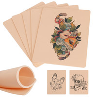 Tattoo Kunsthaut 3Mm – 5 StüCk Doppelseitige Silikon Tattoo ÜBungshaut 19X14Cm,