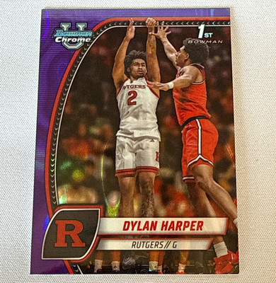 Topps 2024-25 Bowman U Chrome Dylan Harper Rutgers Purple Lava RC #22
