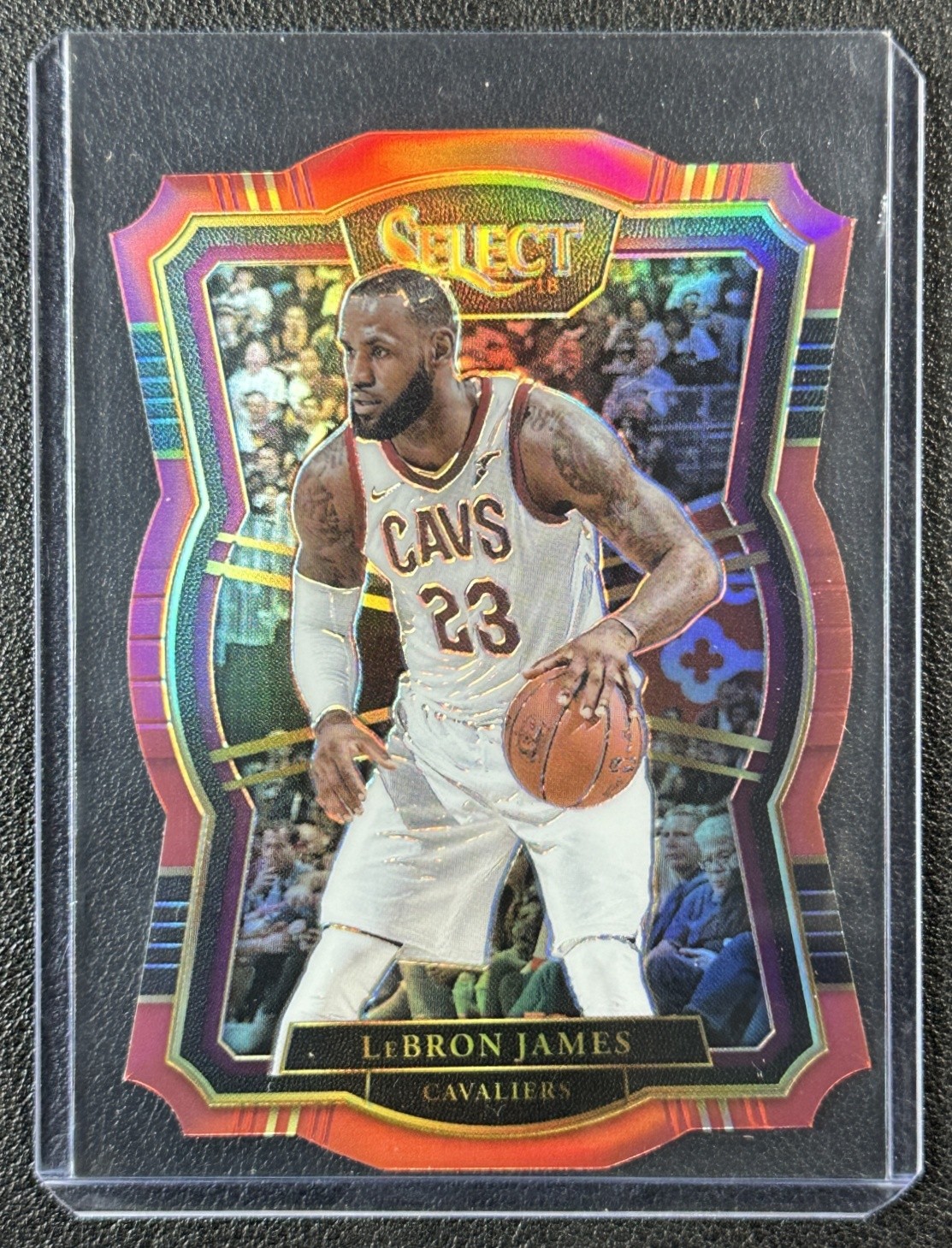 LEBRON JAMES 2017-18 PANINI SELECT #122 RED PRIZM DIE CUT PREMIER LEVEL 11/135