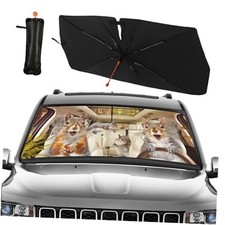 CHILL TEK Funny Animal Car Windshield Sun Shade Umbrella, Funny Squirrel-1