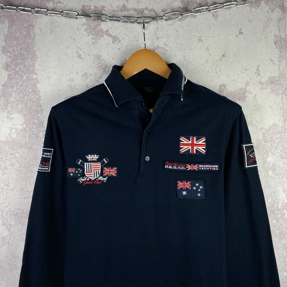 Sudadera Vintage Paul & Shark Azul Lujo Hombre Manga Larga Italia Talla L Foto 2 de 4