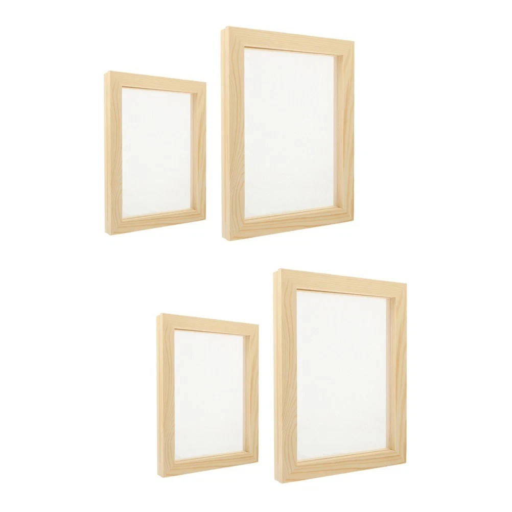 DIY Paper Making Frame Set 4Pcs Wooden Mesh Screen for Handmade Paper