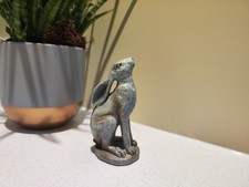 Small Rabbit Hare Ornament moon pose Gift Sculpture Home Decor  Grey/Blue/Cream