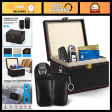 Signal Blocking Faraday Box  2 Pouches for Car Keys  Relay Theft Protection