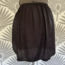 Vintage Vanity Fair Black Nylon Half Slip Skirt Lace Trim Size 18 L/42