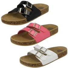 Damen Spot On Zwei Schnallen Pantolette