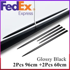 4Pcs Glossy Black Side Skirt Door Side Line Sill Garnish Body Molding Trim Cover