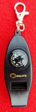 COGHLAM'S 4 FUNCTION EMERGENCY WHISTLE/COMPASS/THERMOMETER/MAGNIFIER ~ NEW