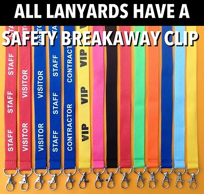 Zwei Umhängeband Schlüsselband Halskette Sicherheit Breakaway Event Schule Security 