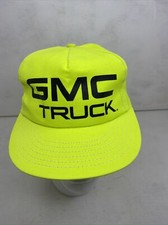 Vintage NEON GREEN 90's GMC TRUCK Snapback Trucker Hat -USA Made -fast Shipping