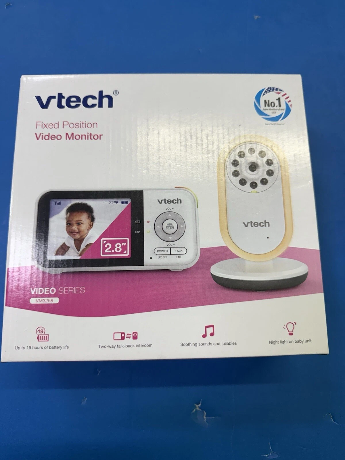 VTech VM3258 White - 2.8" Digital Video Baby Monitor with Night Light