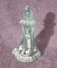 Fenton Glass Aquamarine Bridesmaid Doll Figurine Signed by D. Fredrick 7”
