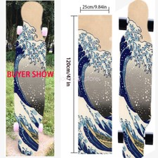 New 47X10"Skateboard Longboard Sea Wave pattern Grip Tape Diamond Sheet Griptape