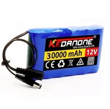 12v 30Ah Portable Rechargeable Li-ion Battery Pack+Charger For CCTV Monitor Cam