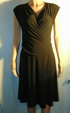 Women Size 2x Soprano Black Faux Wrap Fit & Flare Sleeveless Dress