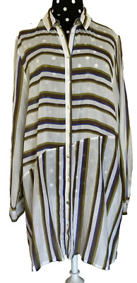 Anna Seravalli Venezia-Light Weight Cotton/Silk Tunic-Size 12 -Italy