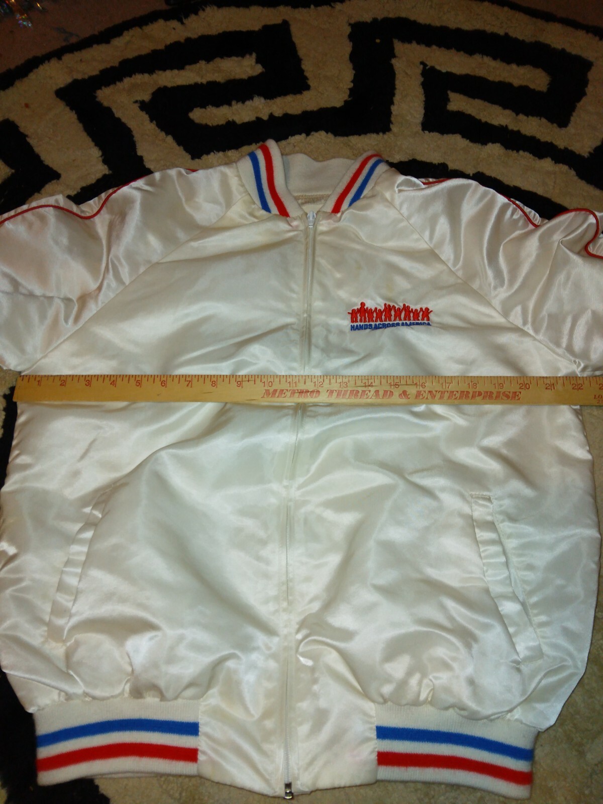 Vintage 1986 Hands Across America Satin Jacket Size … Gem
