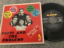 PATTI AND THE EMBLEMS - RHYTHM N’ BLUES - FRANCE 4 TTACK EP on KAPP - KEV 13038