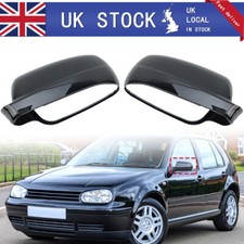 Pair For VW Golf MK4 Hatchback 1997-2004 Gloss Black Door Wing Mirror Cover Caps