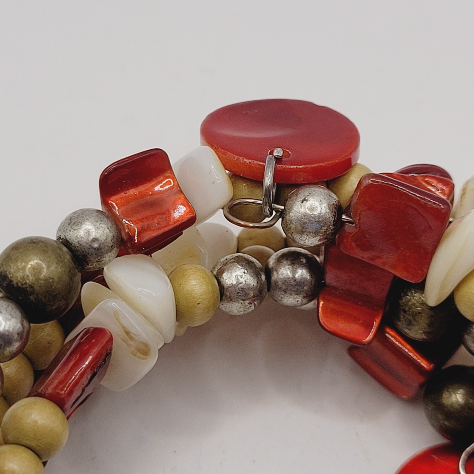 Chunky Wrap Memory Wire Glass Shell Colorful Boho… - image 15