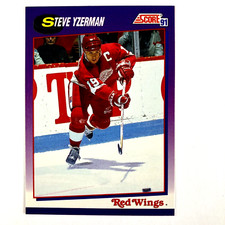 Steve Yzerman 1991-92 Score Card #190 NHL Detroit Red Wings