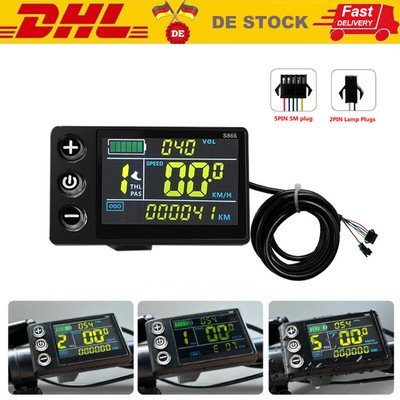 24V/36V/48V Electric Bicycle S866 Display LCD Screen Meter Scooter Control Panel