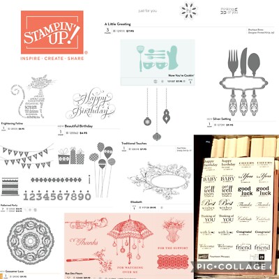 NEW Stampin' Up Wood Mount Stamp Sets - Retired Rare Seasonal ...