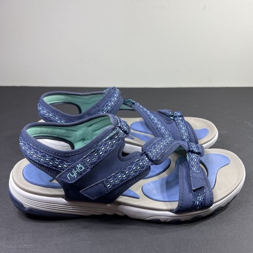 Ryka Womens Ginger Sport Sandals Blue Adjustable Hook u0026 Loop Fasteners  Vegan 12M | eBay