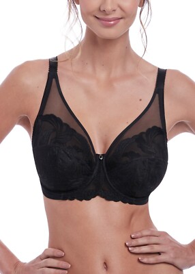 FANTASIE ANOUSHKA BLACK UNDERWIRE FULL CUP BRA SIZE 32E / 10E