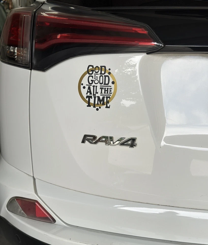 Dios es bueno todo el tiempo calcomanía de coche pegatina cristiana seguidor de Jesús negro dorado Foto 4 de 4