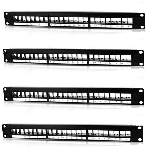 24 Port Keystone Jack Blank Patch Panel Plate Cat5 Cat5e Cat6a RJ-45 2/4/6/10X - Picture 7 of 13