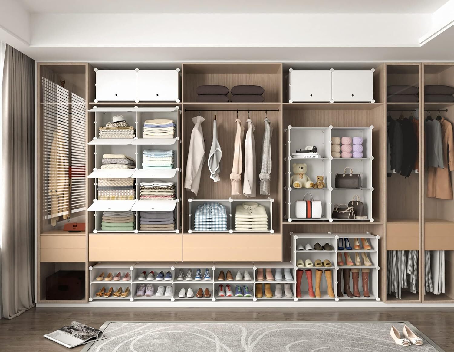 HOMIDEC Shoe Rack, 8 Tier Shoe Storage Cabinet 32 Pair Plastic Shoe Shelves