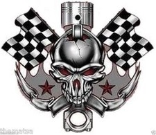YUJEAN CHOPPER BOARD HELMET SKULL STICKER DECAL MADE IN USA