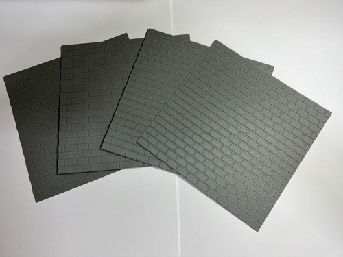 O Scale Textured Stone Blocks For Trains & Models - Four 8"x4" Plastic Sheets - Picture 1 of 3