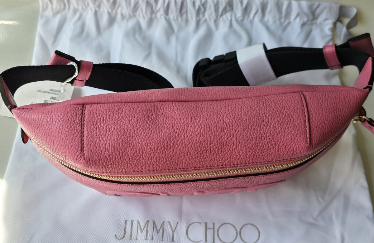 Jimmy Choo Beltbag Pink Peony Leather Choo Logo Body Bag Large