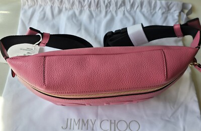 Jimmy Choo Beltbag Pink Peony Leather Choo Logo Body Bag Large