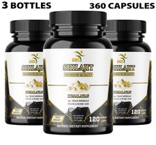 Himalayan Premium Pure Shilajit 360 Caps, IMPROVES VIGOR-VITALITY 3 Pack USA