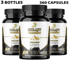 Himalayan Premium Pure Shilajit 360 Caps, IMPROVES VIGOR-VITALITY (3 Pack) USA