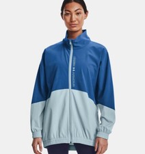 Under Armour Jacket Women's Victory Blue Oversized Full-Zip UA Woven New sz lg