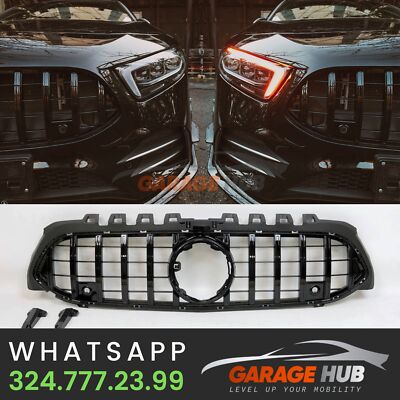für MERCEDES  - A-KLASSE  W177 +2018 -> AMG GRILL VORNE SCHWARZ PANAMERICANA