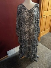 Tamsy Sheer Zebra Print Kaftan One Size