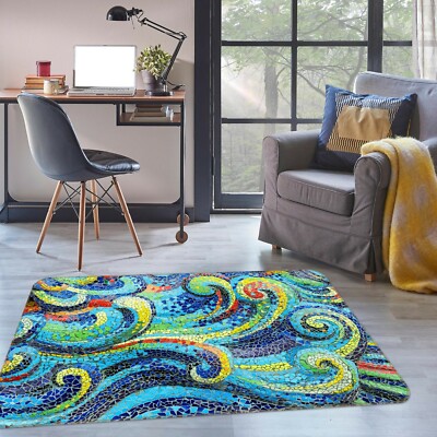 3D Green Waves ZHUA1640 Game Non Slip Rug Mat Photo Carpet Zoe