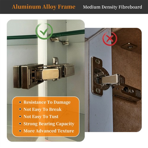 LED Bathroom Cabinet Bluetooth Mirrored Wall Cabinet Dimmable Defoging w/ Outlet - Picture 19 of 24