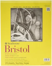 Strathmore 300 Series Bristol Pad 11x14 Vellum Paper 20 Sheets 100 lb