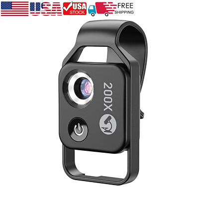 200X CPL Phone Microscope with LED Light for Mobile Phone for Iphone Android