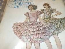 VTG. AUTHENTIC  310 MISSES SQUARE DANCE RUFFLED DRESS PATTERN-UNCUT-12-14-16