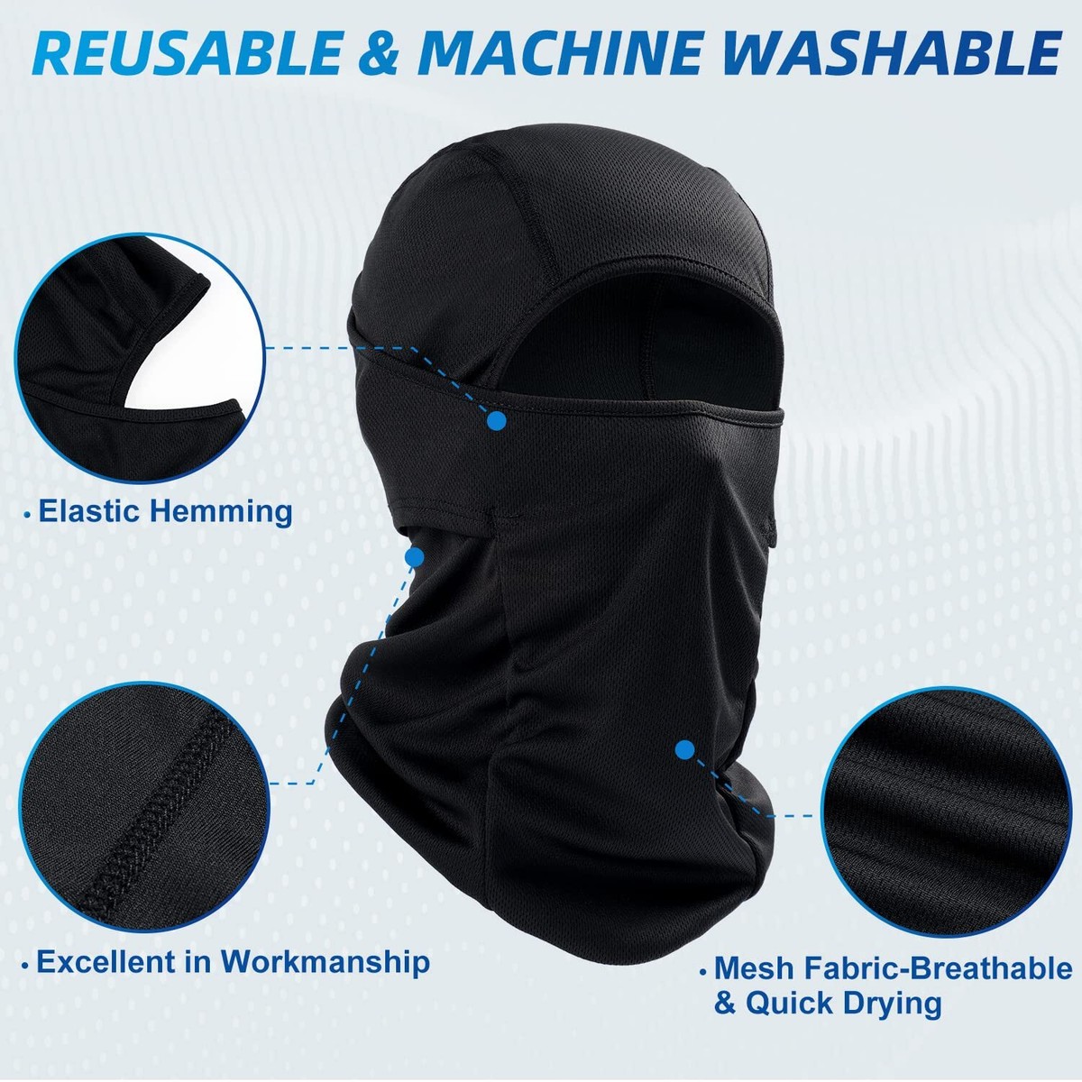 UV Protection Face Mask Balaclava Ski Sun Hood Tactical Masks Summer Face Cover - Foto 5