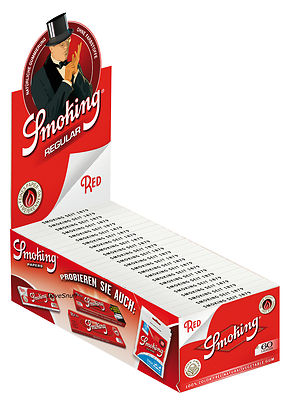 2 Boxen Smoking  Red Regular Zigarettenpapier 100 x 60 Blättchen Papers Black