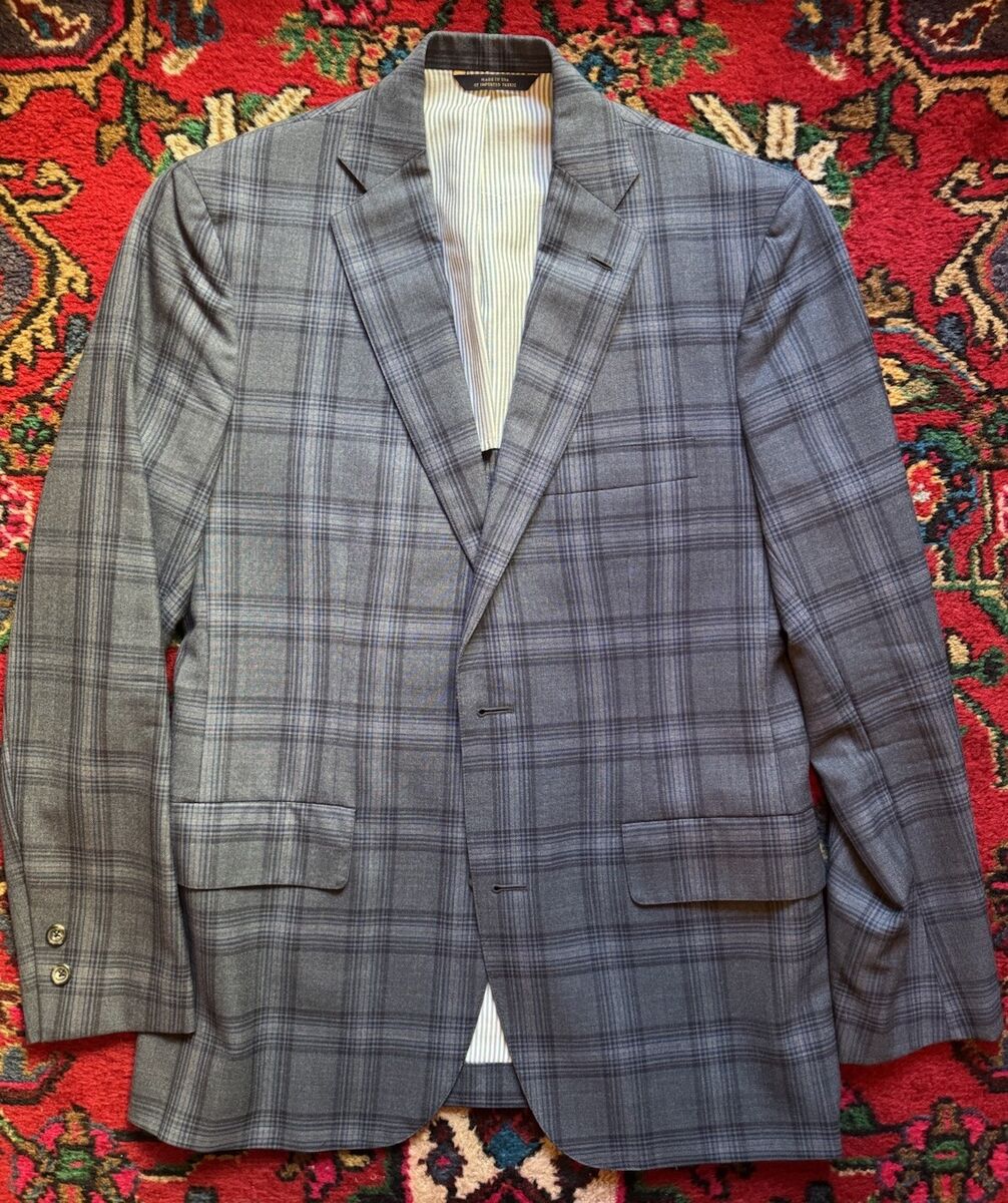 Brooks Brothers Own Make 38R Blue Plaid Blazer Sport Coat 38 Brooks Brothers Own Make 38R Blue Plaid Blazer Sport Coat 38