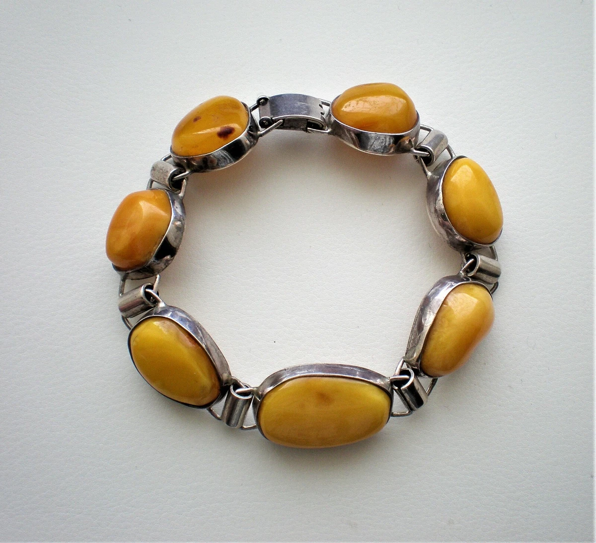 Sterling silver store amber bracelet